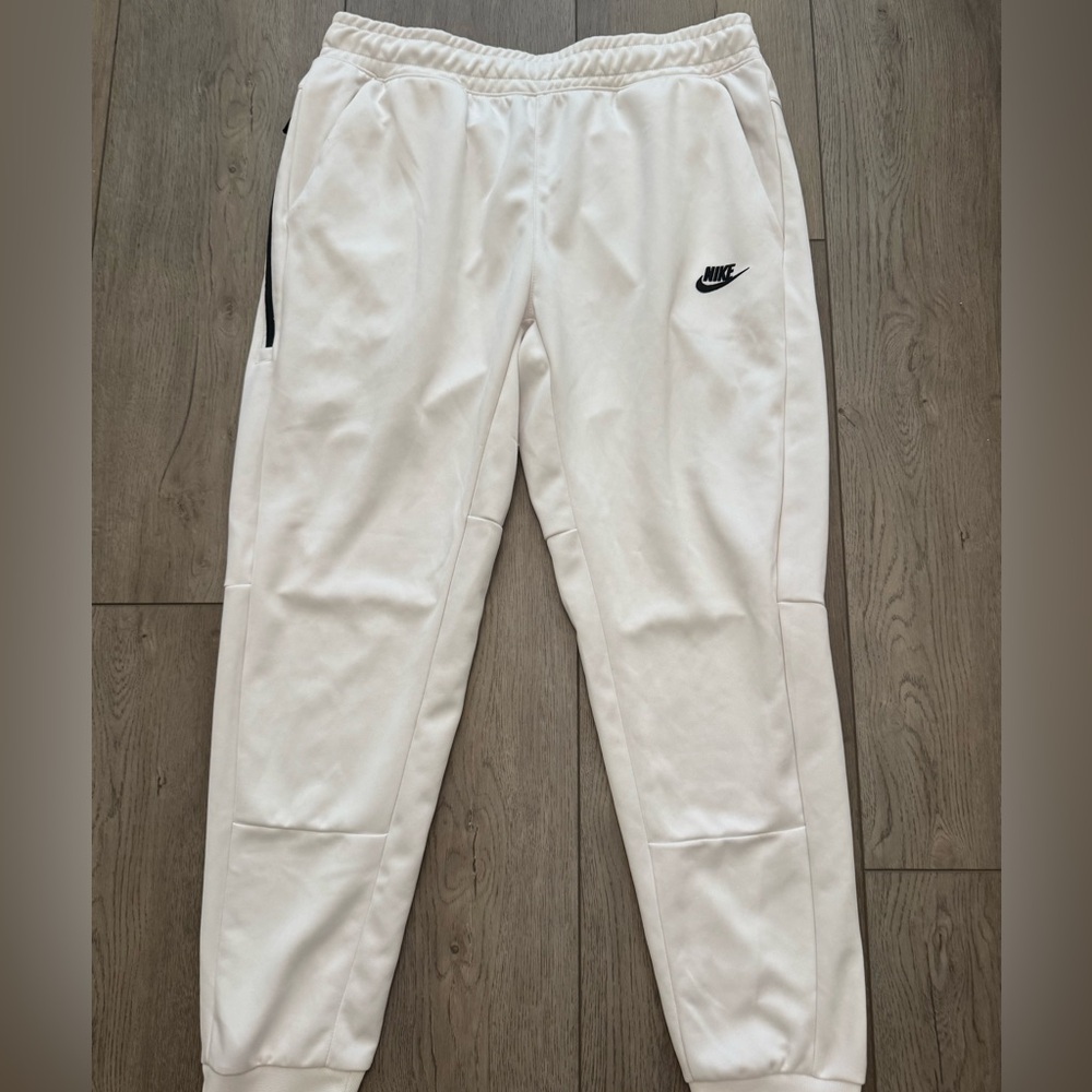 Nike White Sweatpants with Black Logo